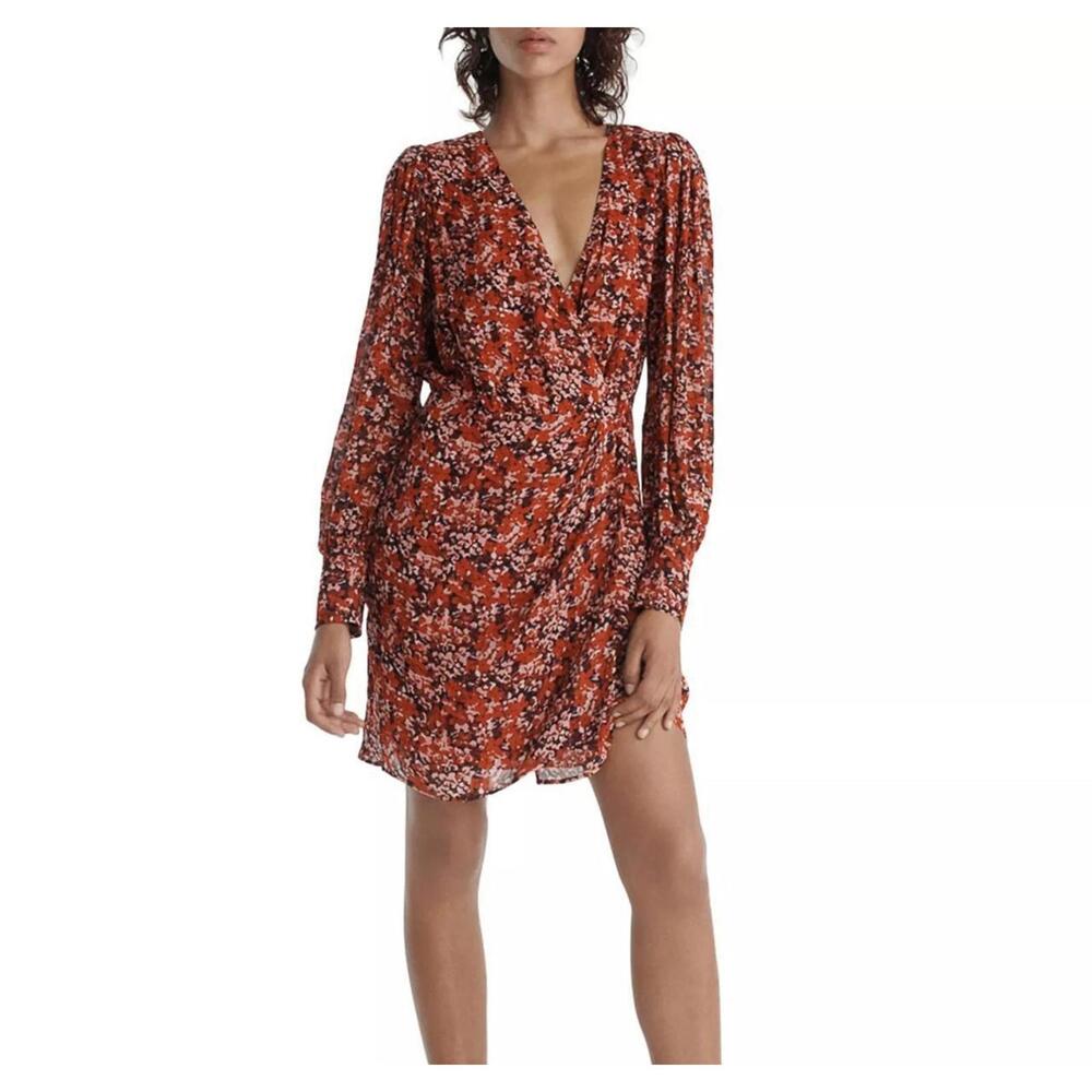 The Kooples Burning Flowers Mini Dress 100% Viscose US XS / FR 0 NWT $385